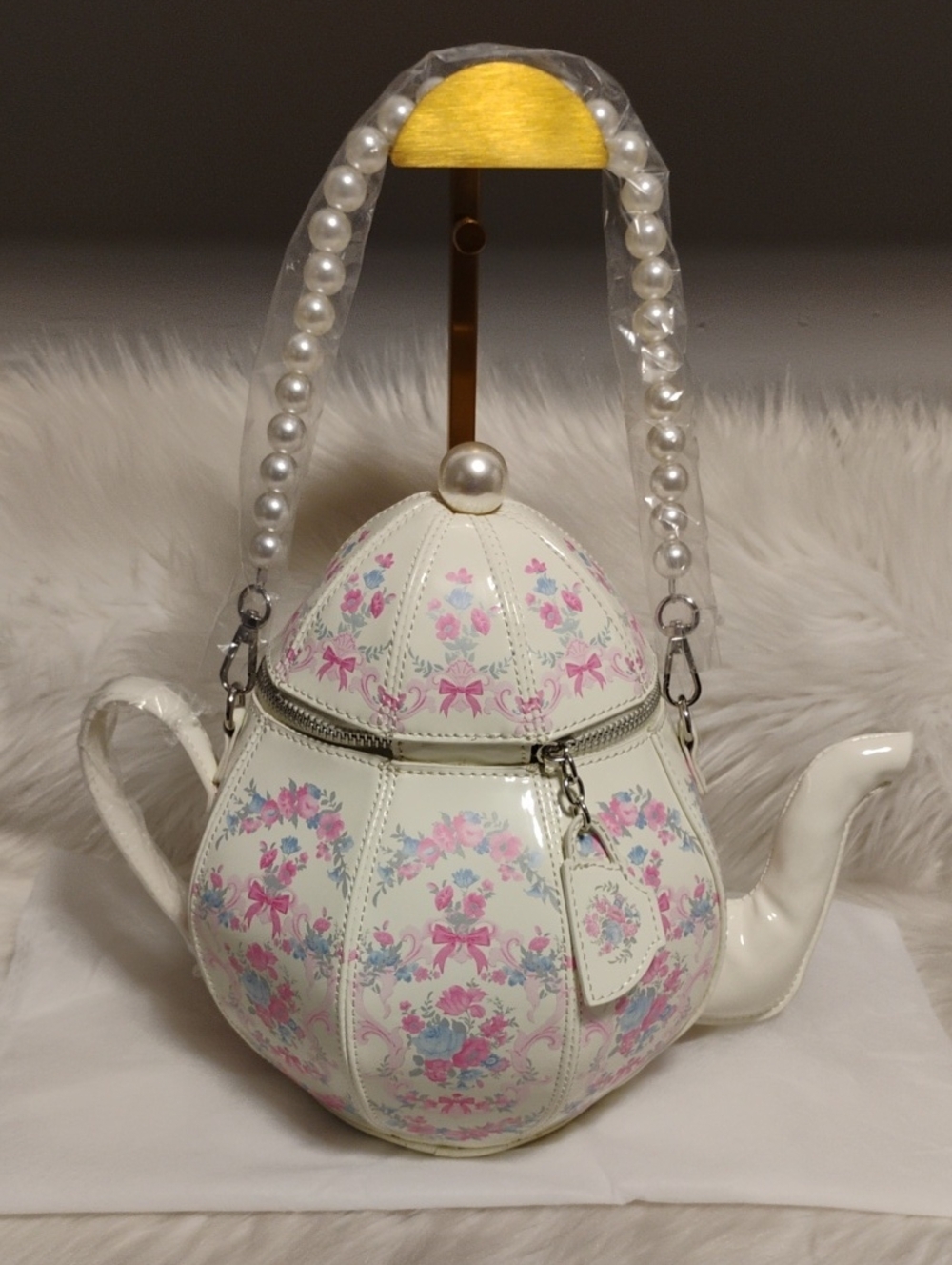 New Dolls Kill Society By Sugar Thrillz Floral Teapot Mini Bag W Pearl Handle